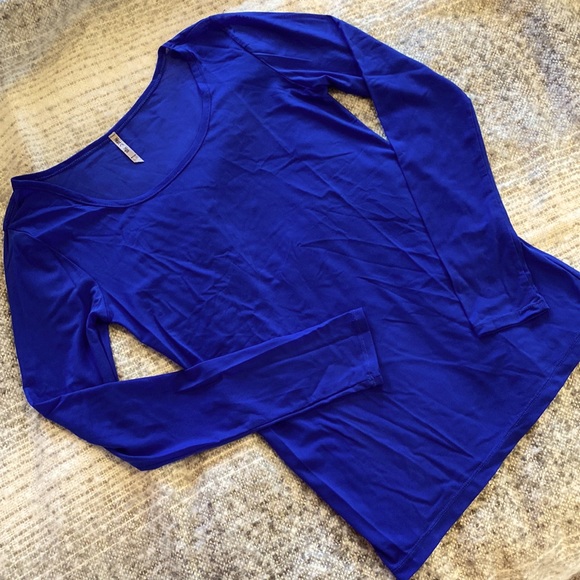 Heart Hips Tops - Royal blue see-thru mesh bodycon underblouse NWOT